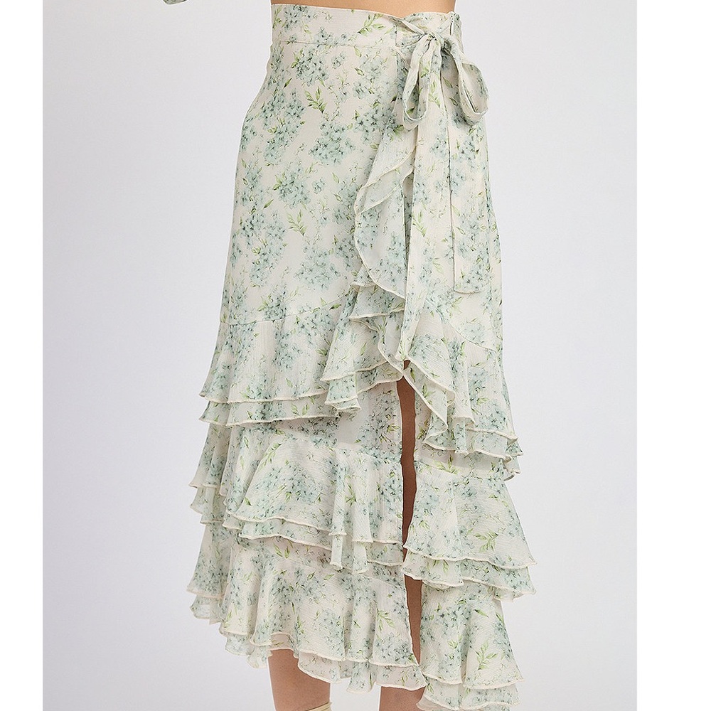 En Saison Marlene floral ruffle tiered Midi skirt - Picture 4 of 13